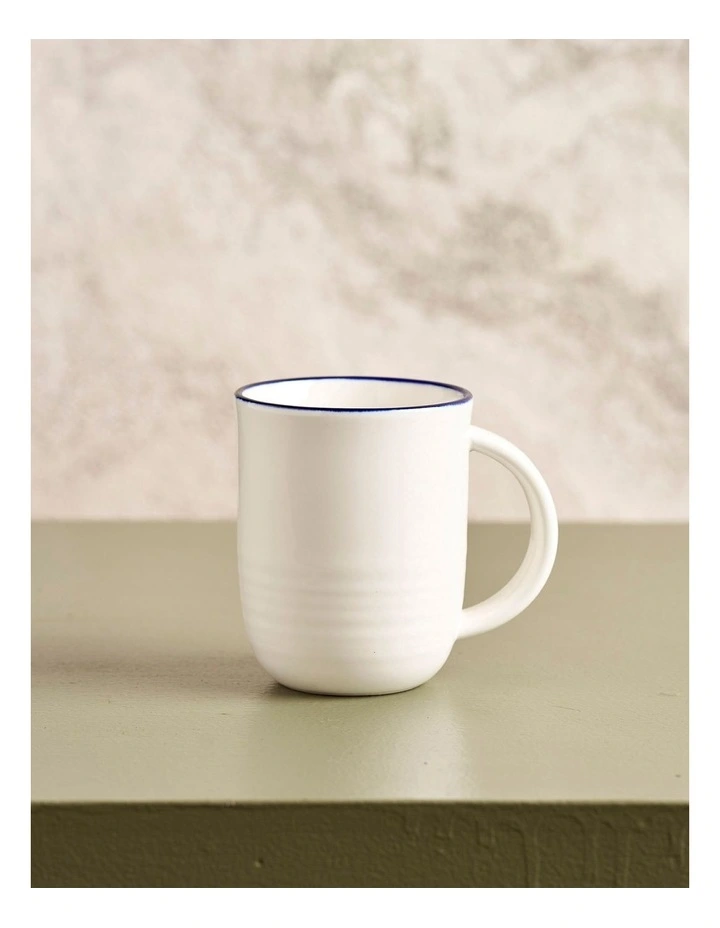 Hampton Set 4 Mugs in White/Blue image 4