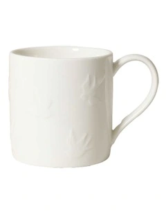 Motif Embossed Mug 350ml Set of 4 in White