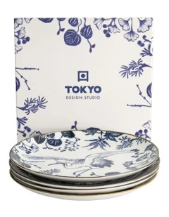 Flora Japonica Mixed Plate Giftset 4 Piece 20cm in Multi