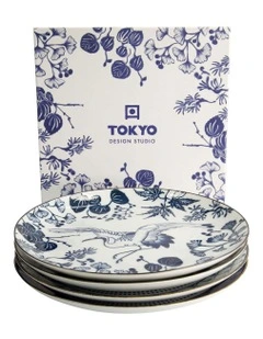 Flora Japonica Mixed Plate Giftset 4 Piece 25cm in Multi