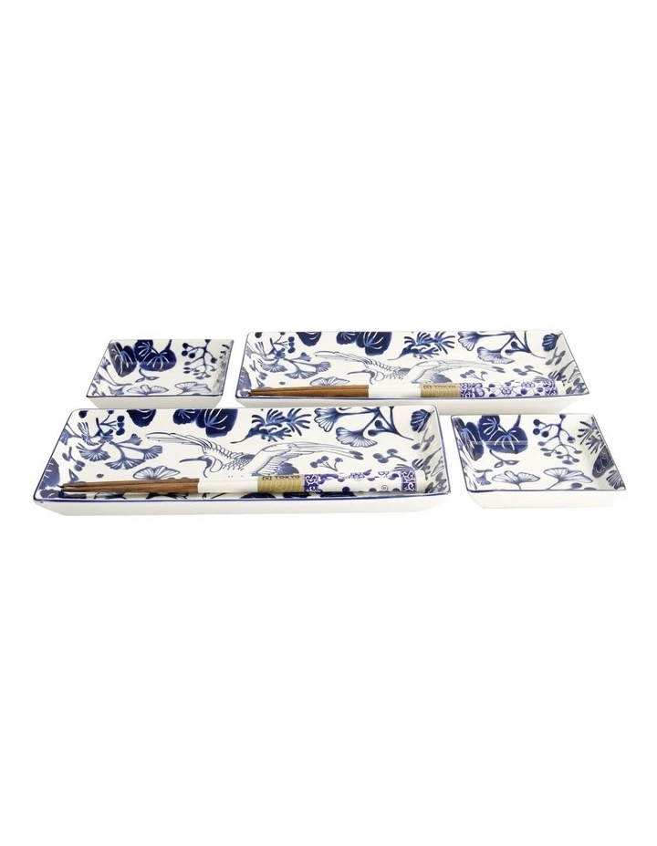 Flora Japonica Sushi Plate Giftset 4 Piece in White image 5
