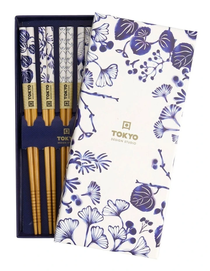 Japonica Chopstick Giftset 5 Piece in Blue image 1