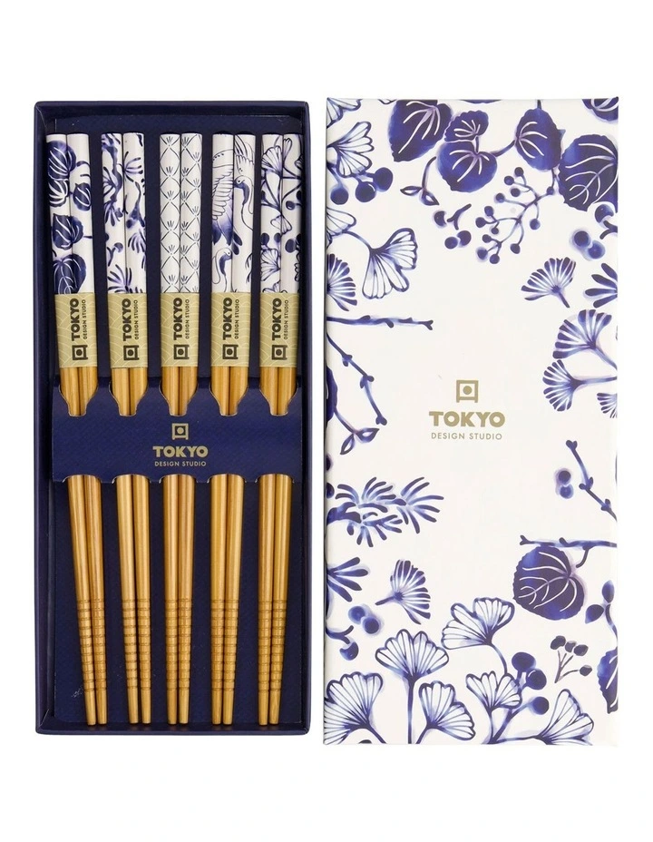 Japonica Chopstick Giftset 5 Piece in Blue image 3
