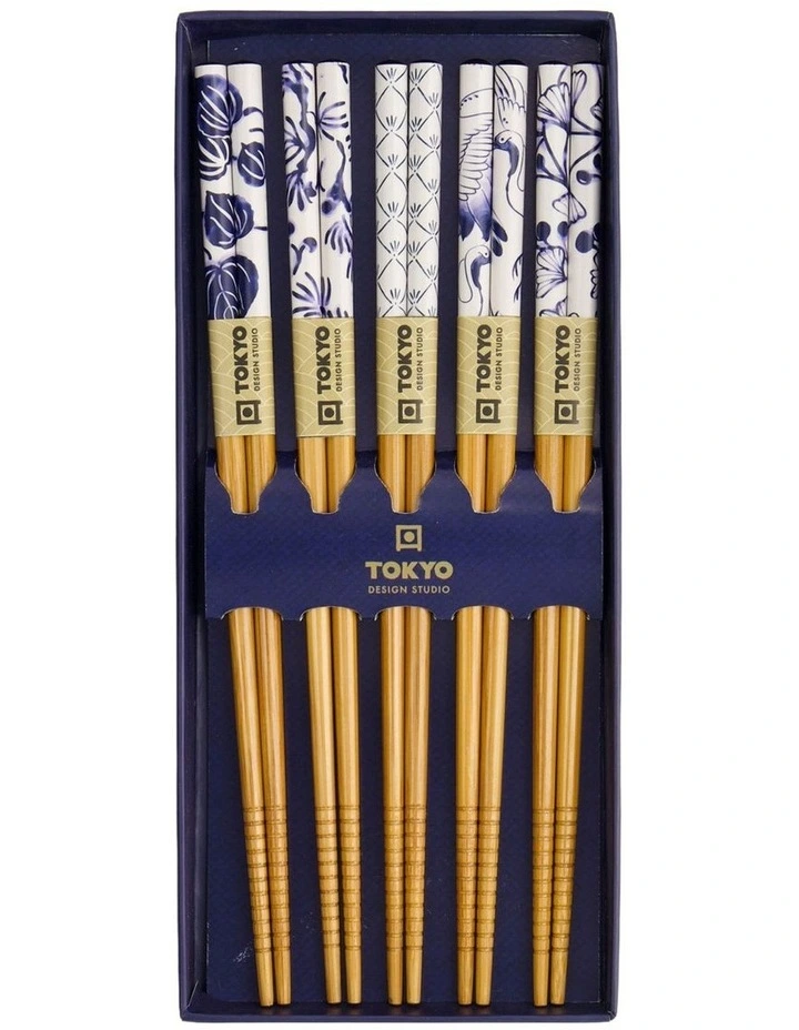 Japonica Chopstick Giftset 5 Piece in Blue image 5