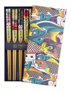 Lucky And Koinobori Chopstick Giftset 5 Piece in Assorted