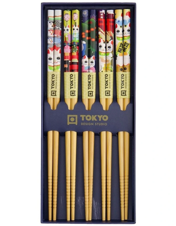 Lucky And Koinobori Chopstick Giftset 5 Piece in Assorted image 4