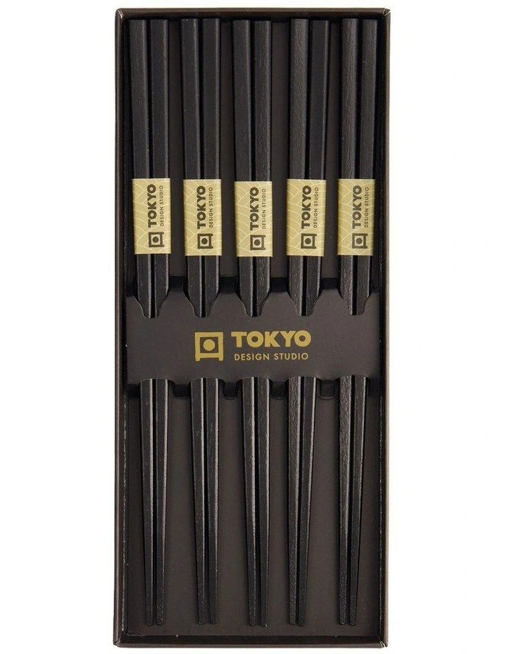 Square Chopstick Giftset 5 Piece in Black image 2