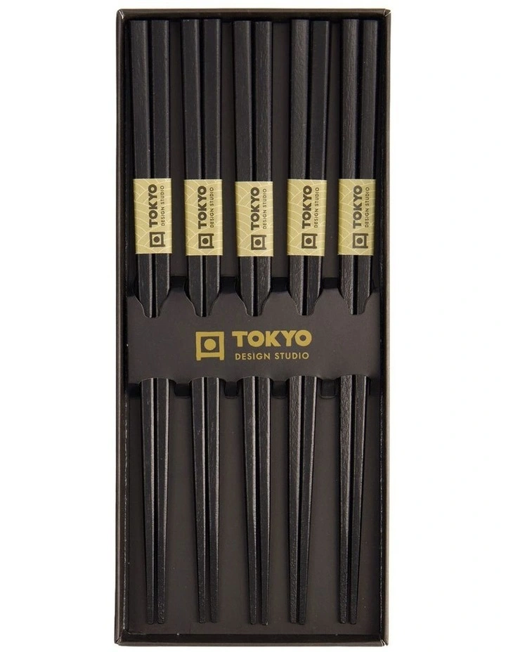 Square Chopstick Giftset 5 Piece in Black image 5