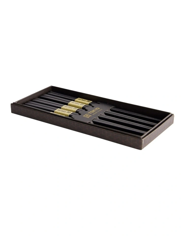 Square Chopstick Giftset 5 Piece in Black image 6