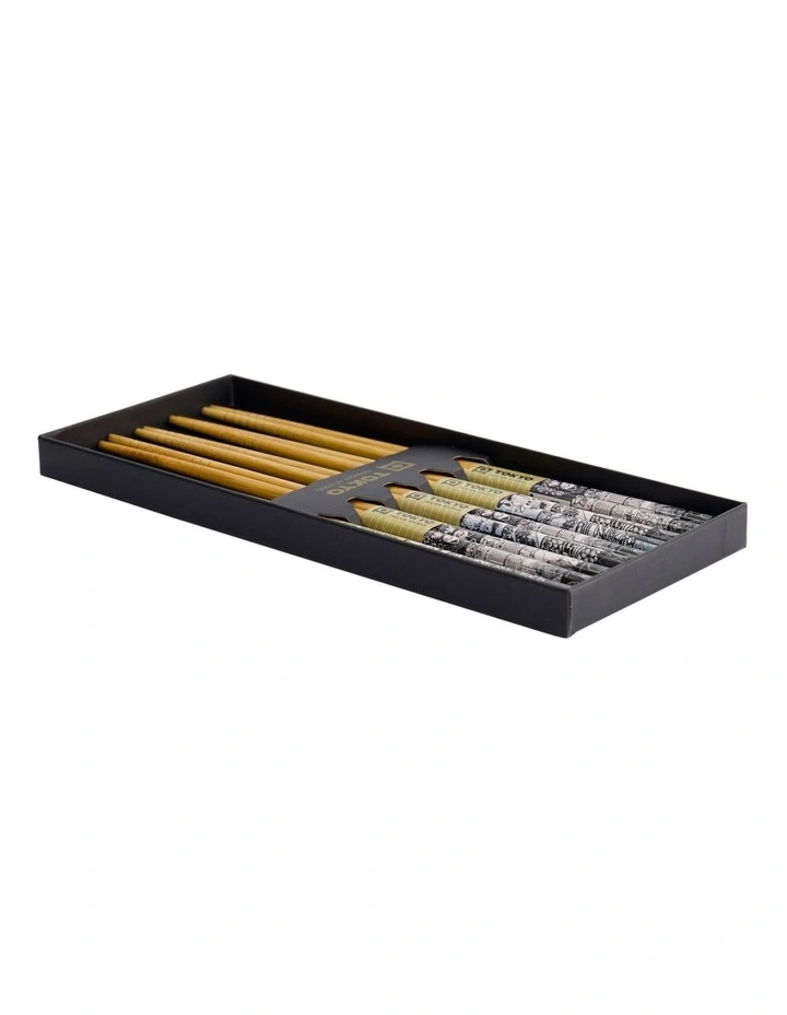 Tokyo Fan Chopstick Giftset 5 Piece in Black image 7