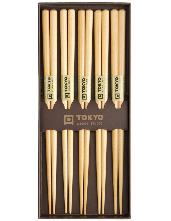 Wooden Chopstick Giftset 5 Piece in Brown image 2