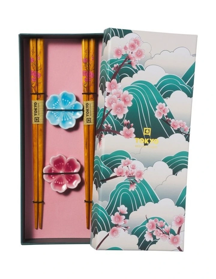 Chopstick Fujisakura Chopsticks with Rest 4pc Gift Boxed Assorted image 1