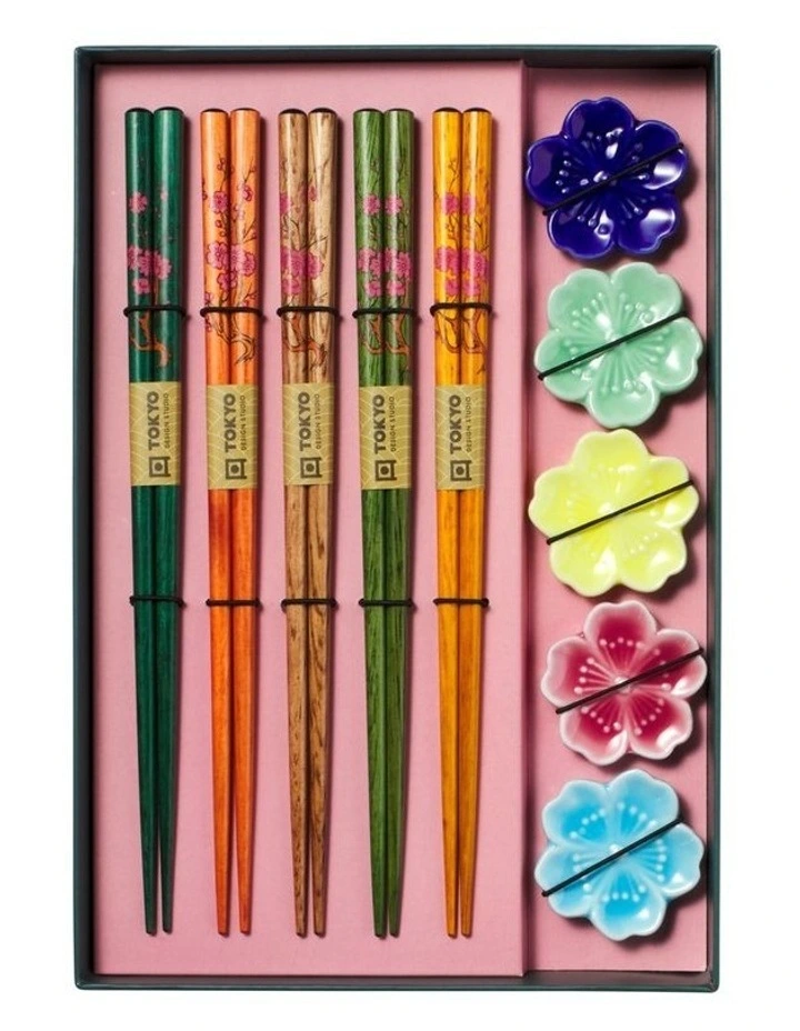Chopstick Fujisakura Chopsticks with Rest 10pc Gift Boxed Assorted image 3