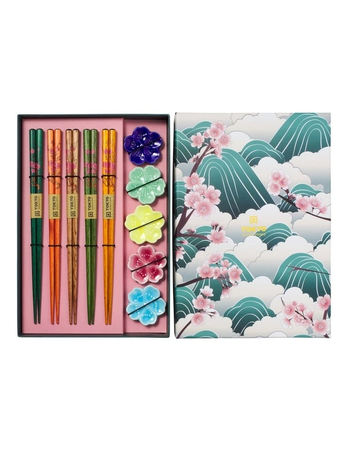 Chopstick Fujisakura Chopsticks with Rest 10pc Gift Boxed Assorted image 5