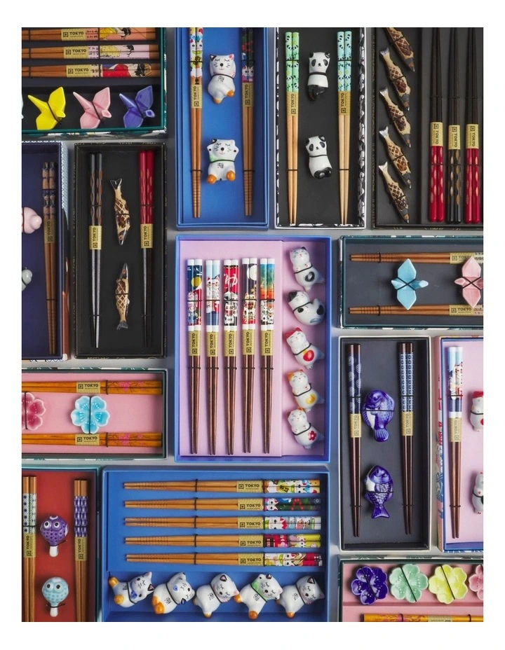 Chopstick Blow Fish Chopsticks with Rest 10pc Gift Boxed Assorted image 5