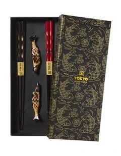 Chopstick Sardine Chopsticks with Rest 4pc Gift Boxed Assorted