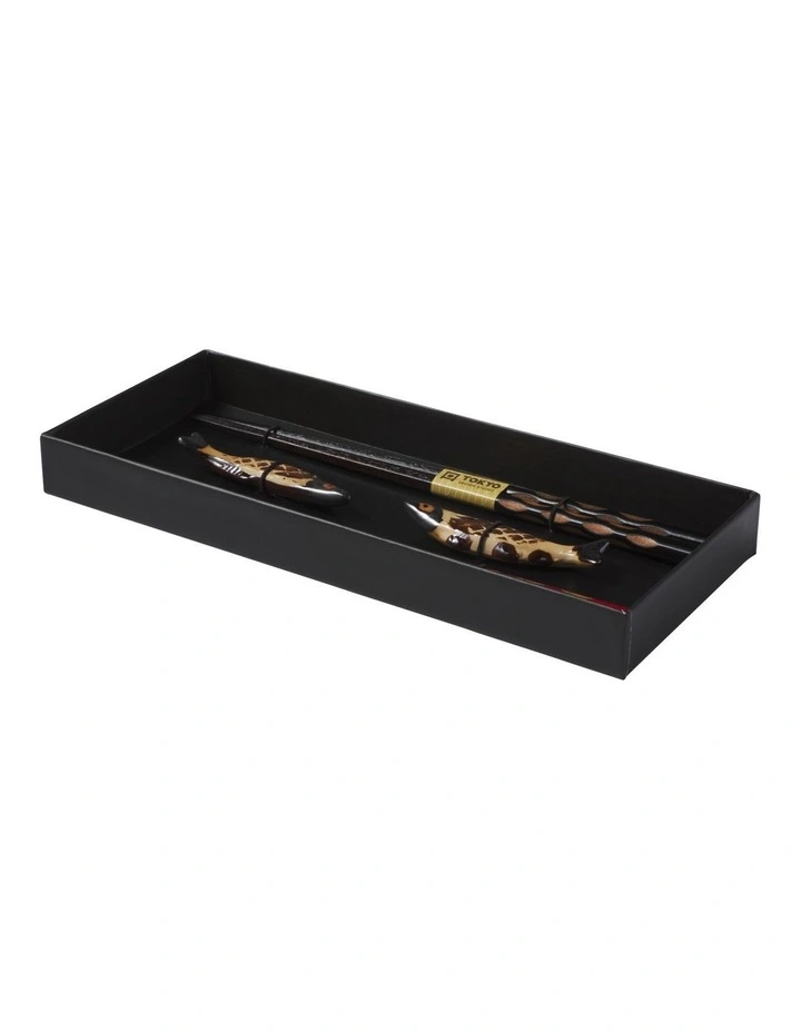 Chopstick Sardine Chopsticks with Rest 4pc Gift Boxed Assorted image 2