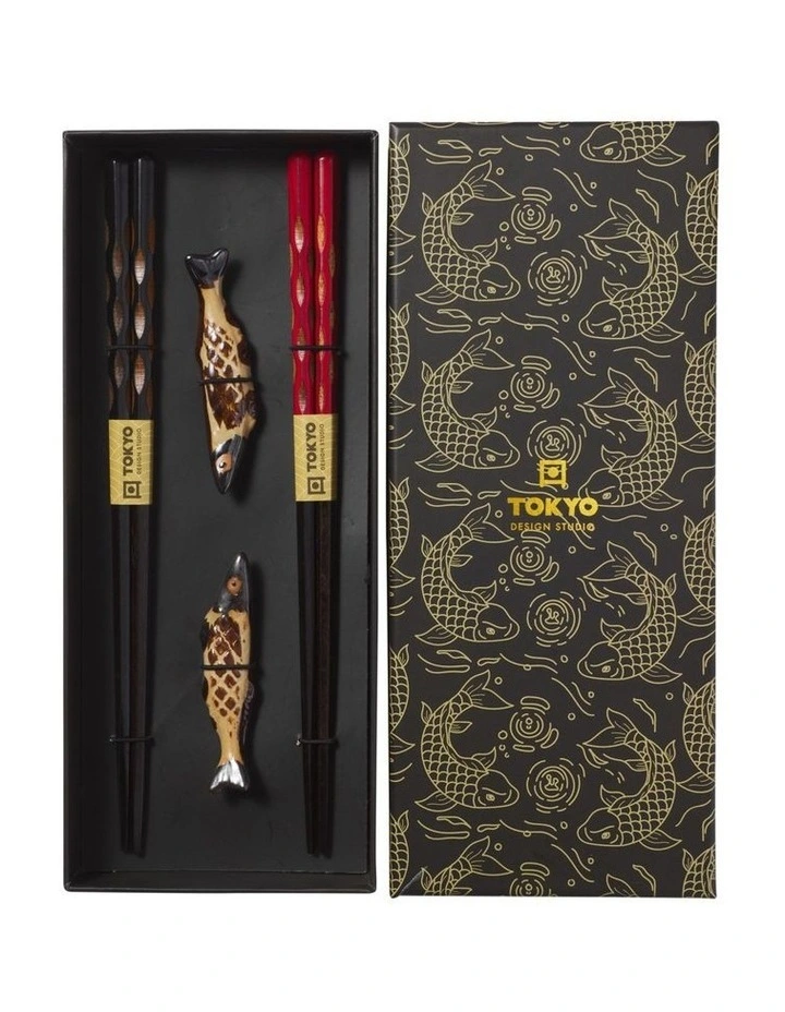 Chopstick Sardine Chopsticks with Rest 4pc Gift Boxed Assorted image 5