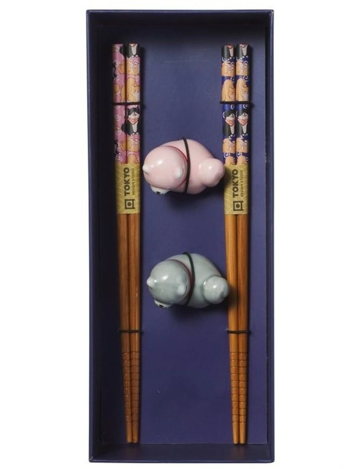Chopstick Shiba Dog Chopsticks with Rest 4pc Gift Boxed Assorted image 4