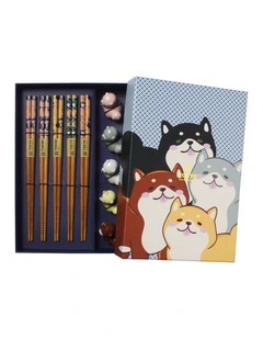 Chopstick Shiba Dog Chopsticks with Rest 10pc Gift Boxed Assorted