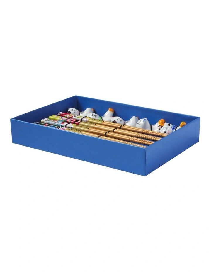 Chopstick Lucky Cat Chopsticks with Rest Hanami 10pc Gift Boxed Assorted image 2