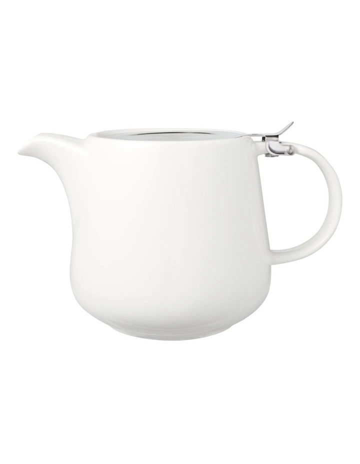 White Basics Teapot with Infuser Gift Boxed 1.2L in White image 1
