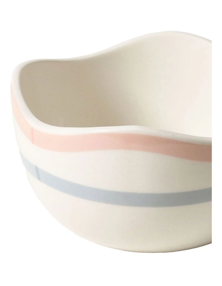 Summer Ribbon Condiment Bowl 10 x 6cm in Vintage White With Pink image 3