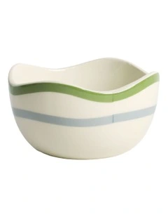 Summer Ribbon Condiment Bowl 10 x 6cm Vintage White With Green