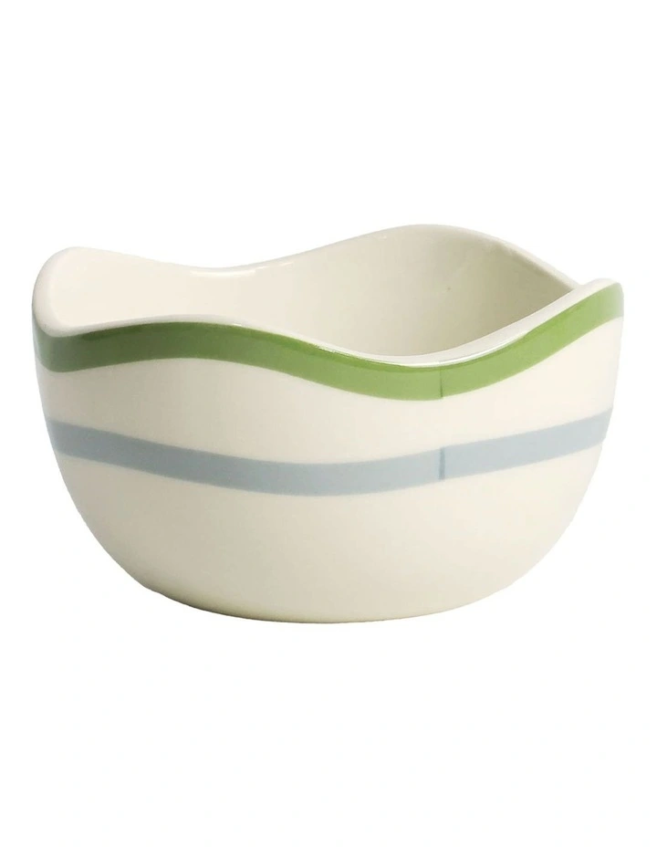 Summer Ribbon Condiment Bowl 10 x 6cm Vintage White With Green image 1
