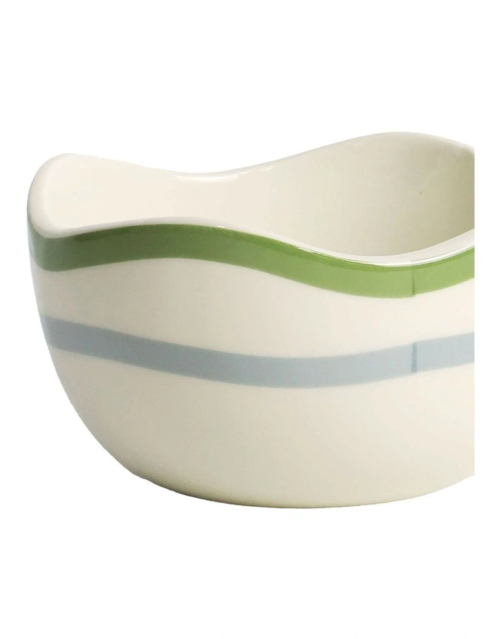 Summer Ribbon Condiment Bowl 10 x 6cm Vintage White With Green image 3