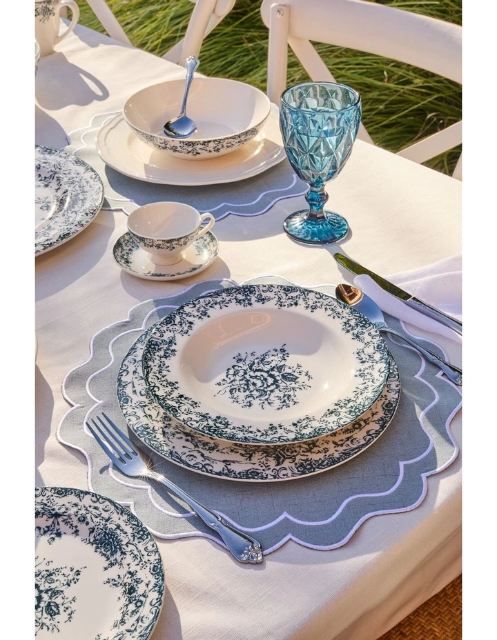 Rosetta Coupe Bowl 20x5.5cm in Antique Blue image 3