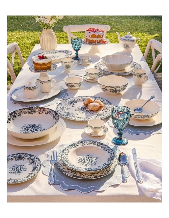 Rosetta Coupe Bowl 20x5.5cm in Antique Blue image 4