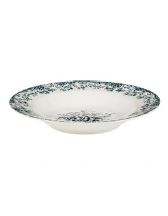 Rosetta Rim Soup Bowl 23x3.5cm in Antique Blue