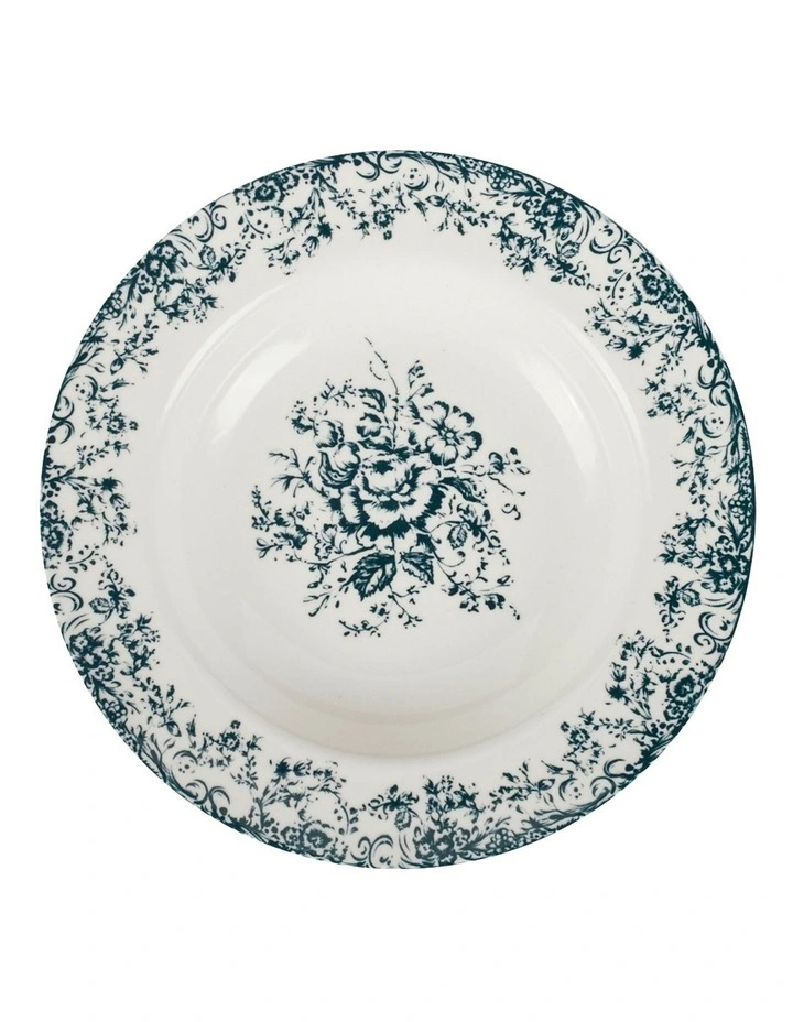 Rosetta Rim Soup Bowl 23x3.5cm in Antique Blue image 2