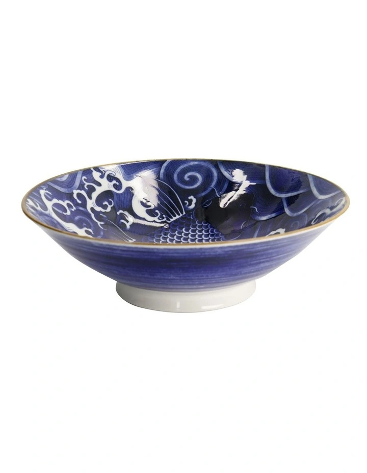 Japonism Menbachi Bowl 25x7cm in Blue image 1