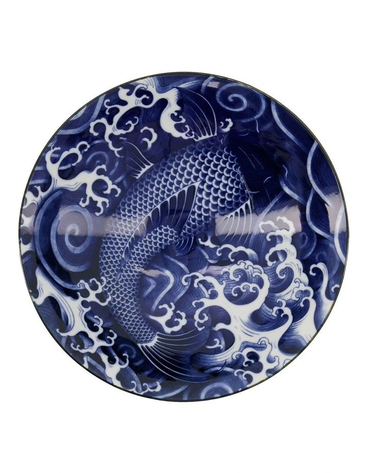 Japonism Menbachi Bowl 25x7cm in Blue image 3