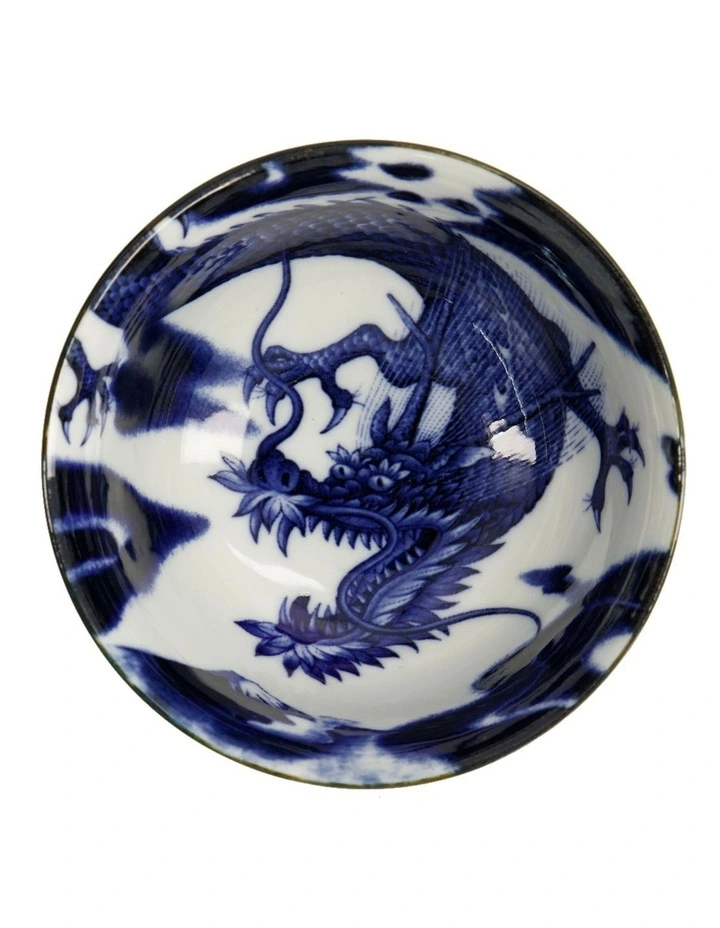 Japonism Dragon Small Tayo Bowl 12x6cm in Blue image 4