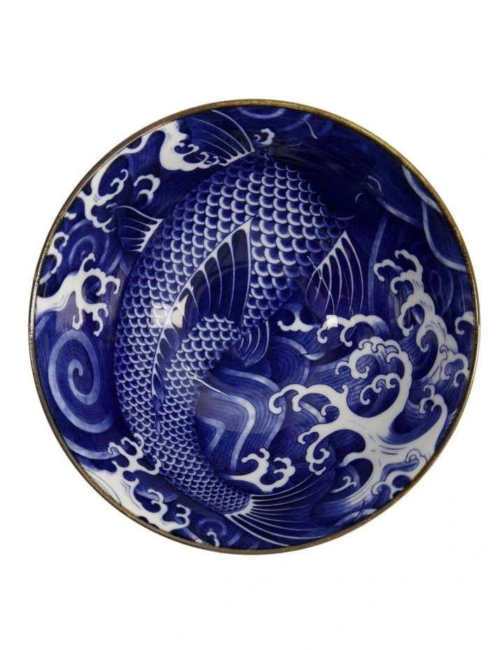 Japonism Carp Tendon Bowl 17x8cm in Blue image 4