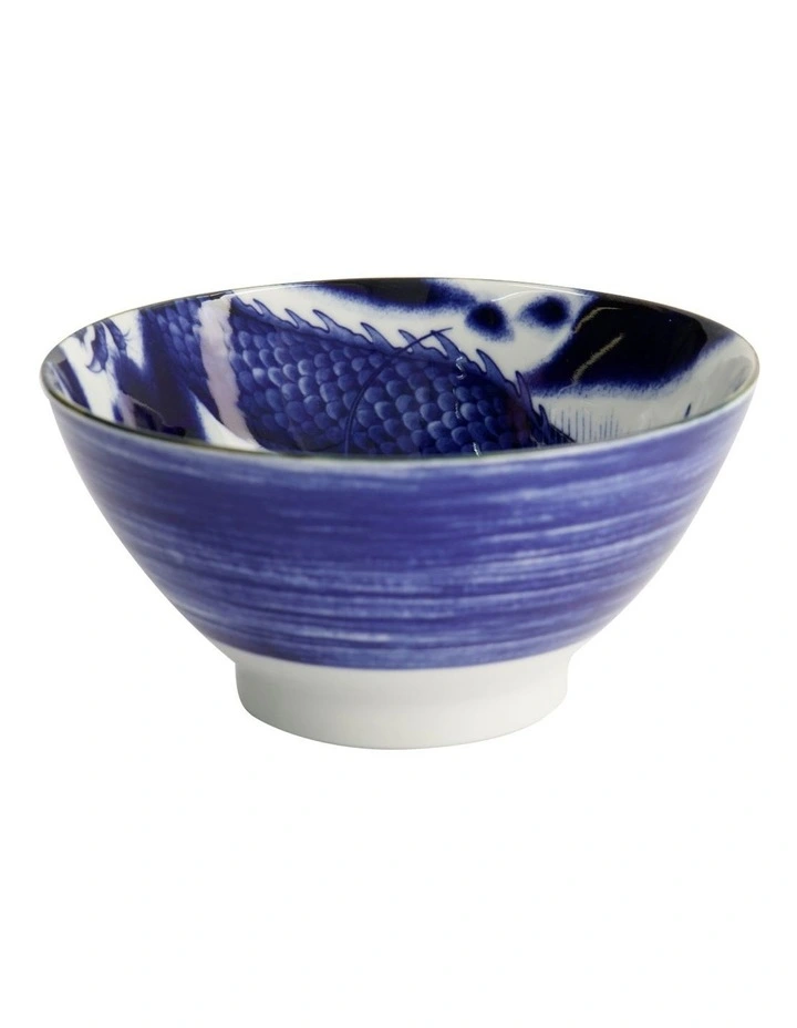Japonism Dragon Tendon Bowl 17x8cm in Blue image 1
