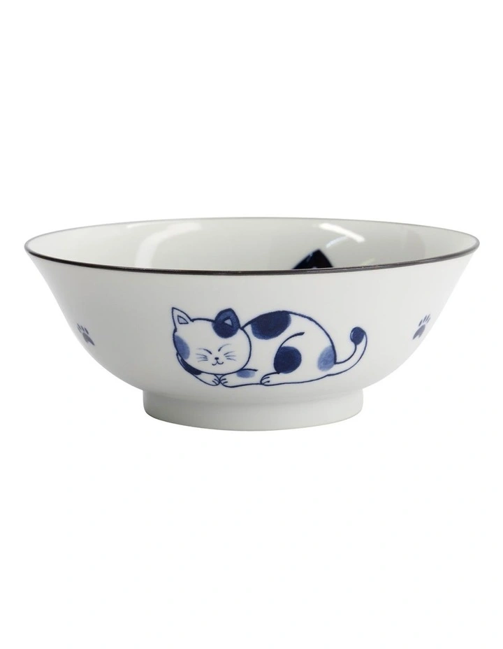 Kawaii Neko Ramen Bowl 20x7.5cm in White image 4
