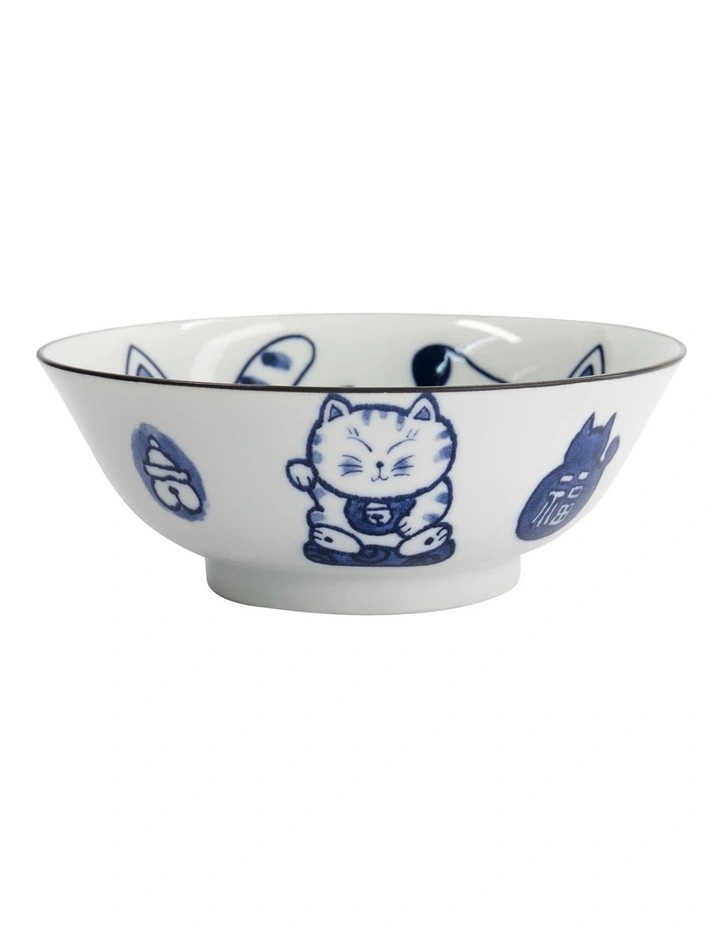 Kawaii Neko Ramen Bowl 20x7.5cm in White image 4