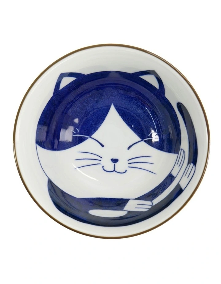 Kawaii Cat Neko Tayo Bowl 15x6.5cm Blue Cat image 2