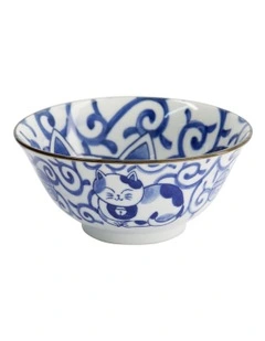 Kawaii Cat Neko Tayo Bowl 15x6.5cm in Blue