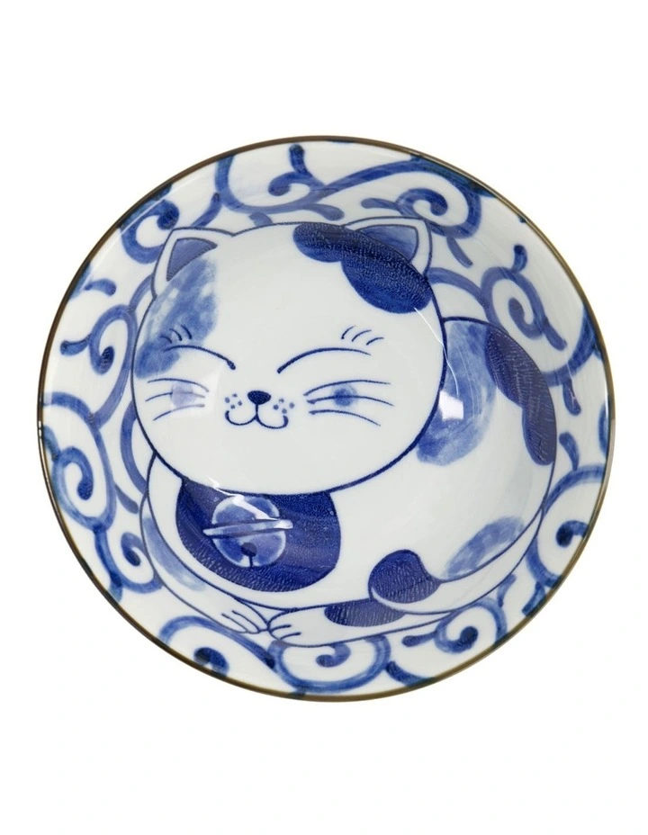 Kawaii Cat Neko Tayo Bowl 15x6.5cm in Blue image 3