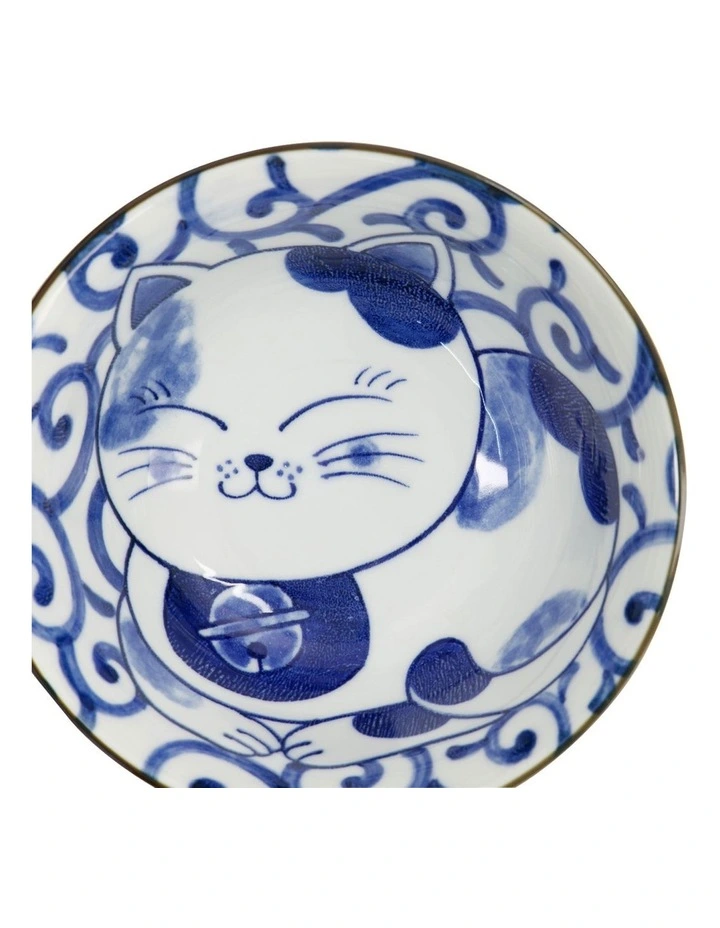 Kawaii Cat Neko Tayo Bowl 15x6.5cm in Blue image 5