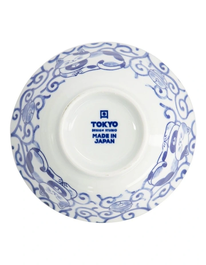 Kawaii Cat Neko Tayo Bowl 15x6.5cm in Blue image 6
