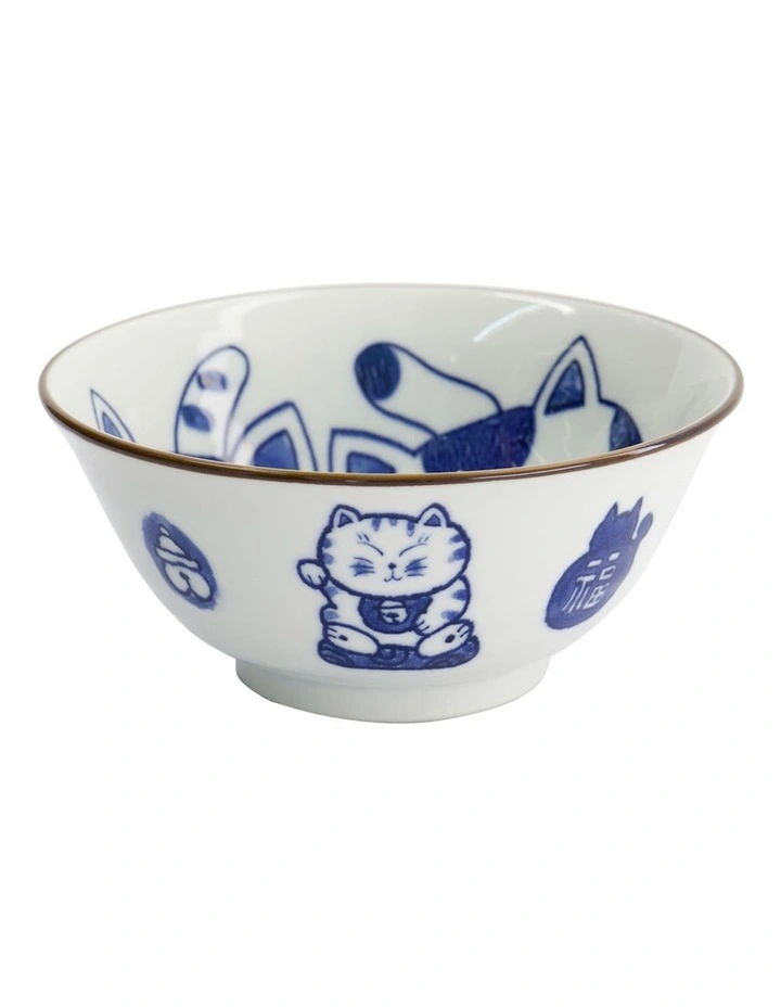 Kawaii Cat Neko Tayo Bowl 15x6.5cm in White image 1