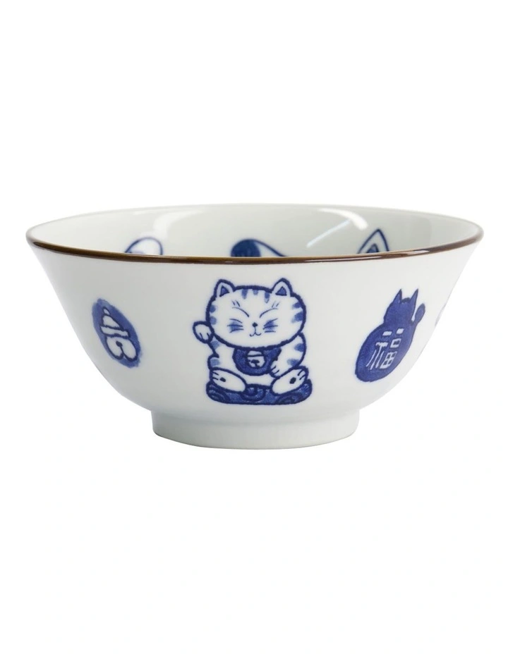 Kawaii Cat Neko Tayo Bowl 15x6.5cm in White image 4