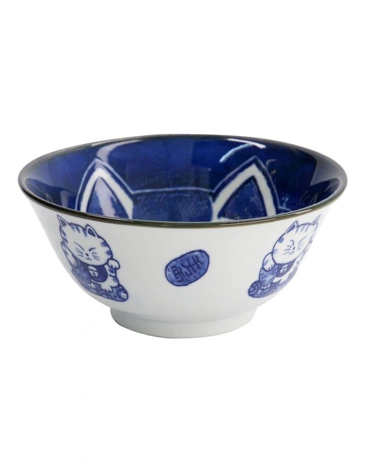 Kawaii Cat Neko Tayo Bowl 15x6.5cm in Blue image 1
