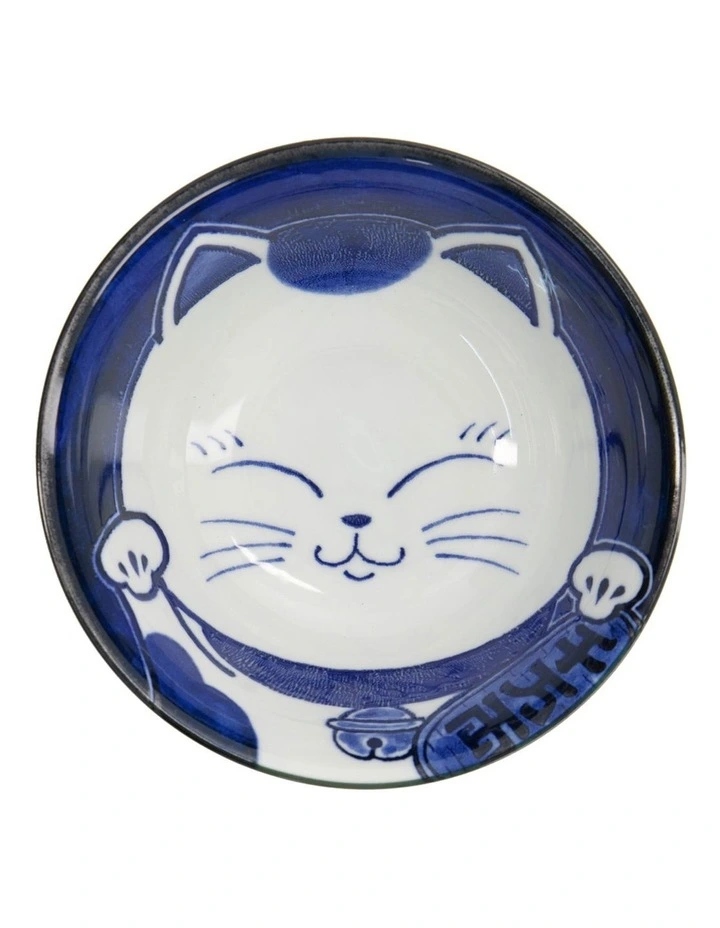 Kawaii Cat Neko Tayo Bowl 15x6.5cm in Blue image 2